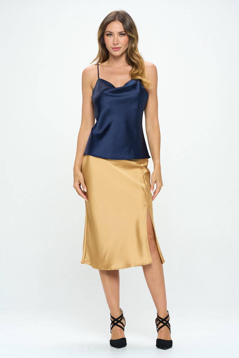Navy Satin Cami