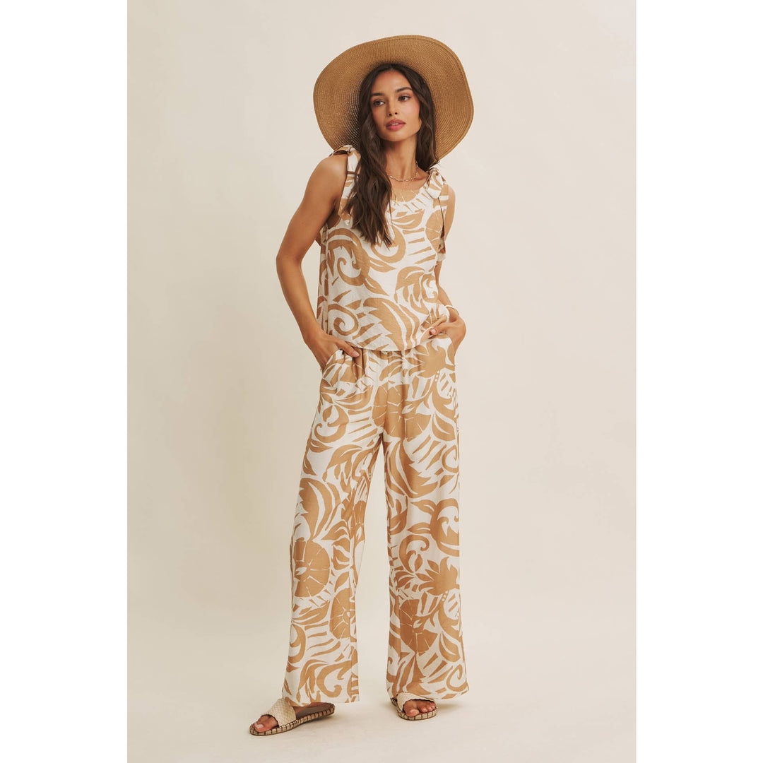 Latte Summer top with tie straps