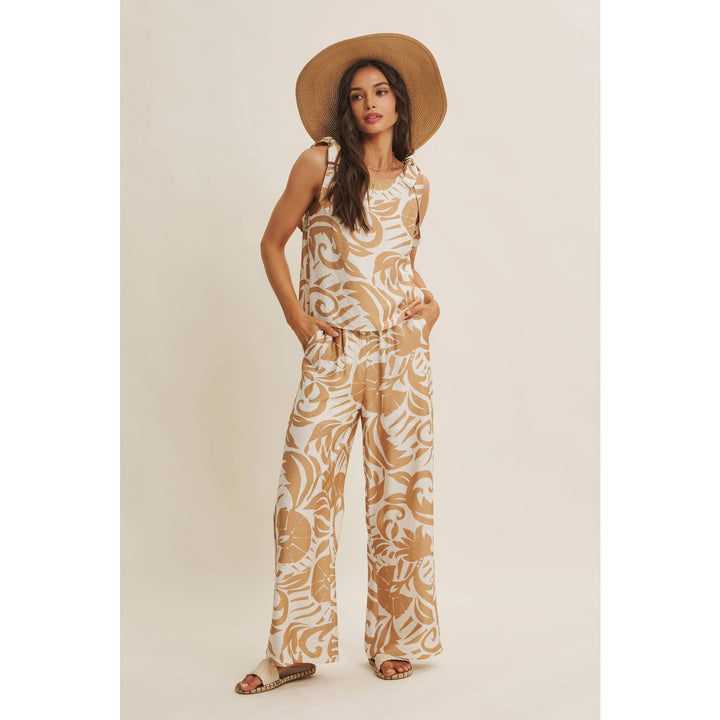 Latte Summer top with tie straps