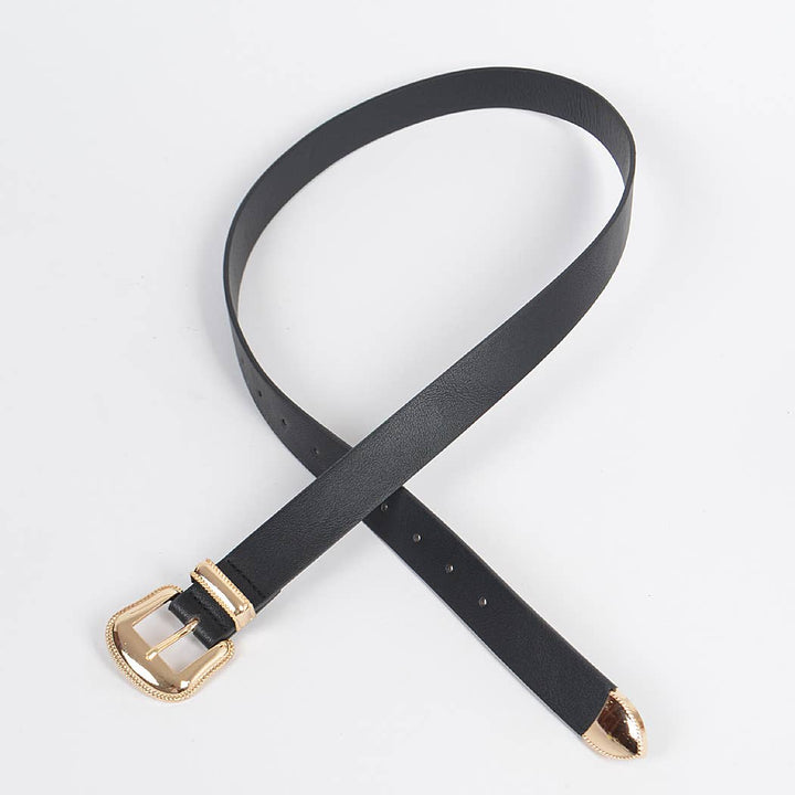 Three Pieces Metal Faux Leather Belt