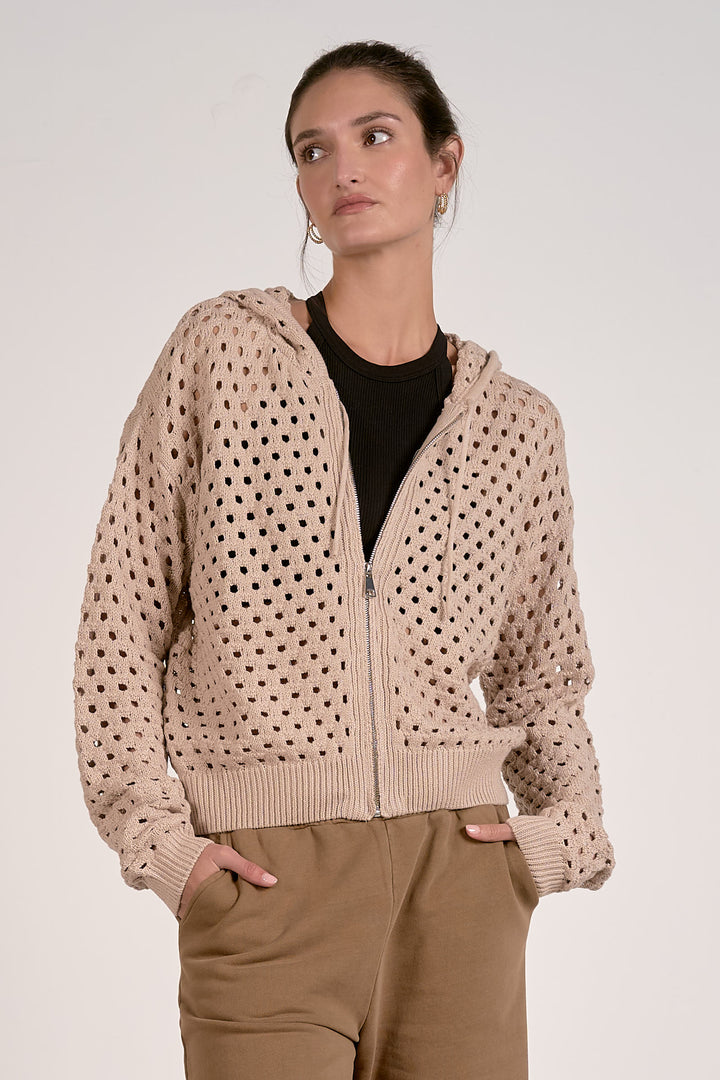 Elan Crochet Zip Up Hoodie