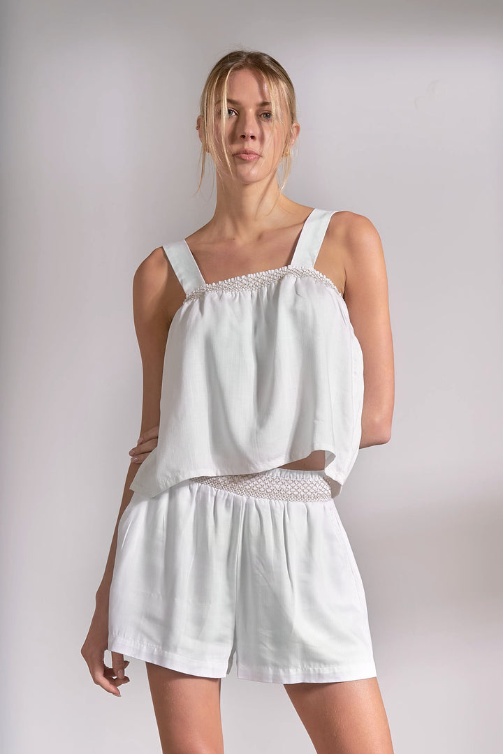 White Top and Short Set