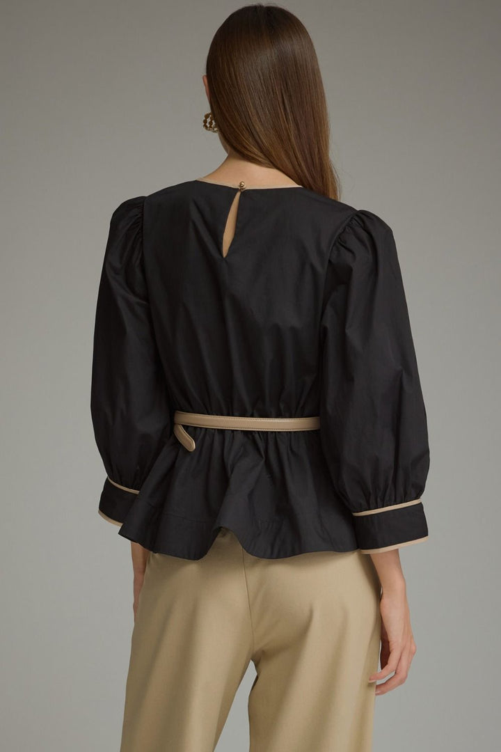 Black Top with Tan Trim and Belt