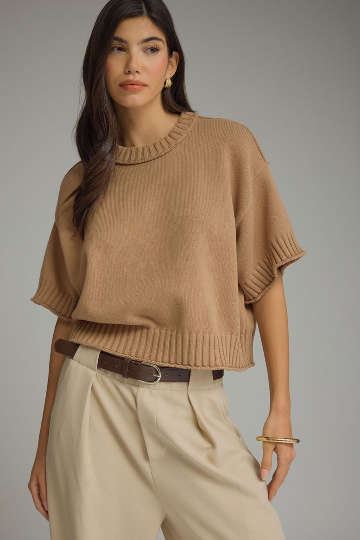 Short Sleeve 100% Cotton Sweater