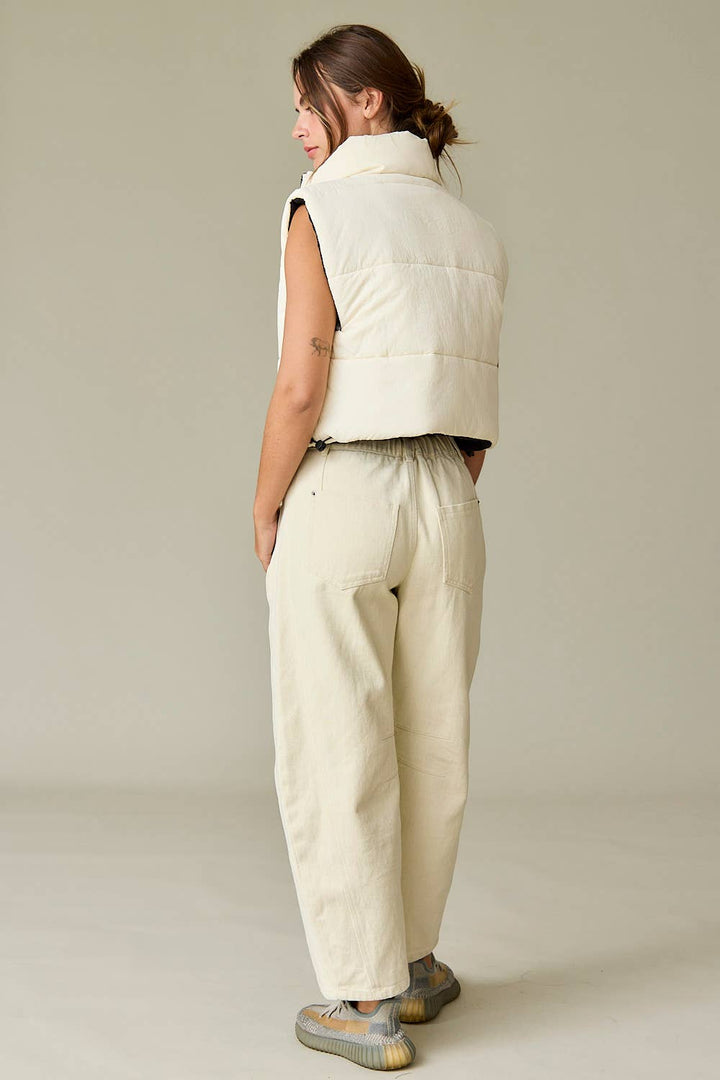Reversible Cropped Puffer Vest