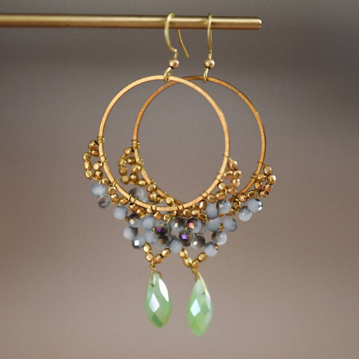 Multi Color Beaded Drop Earrings
