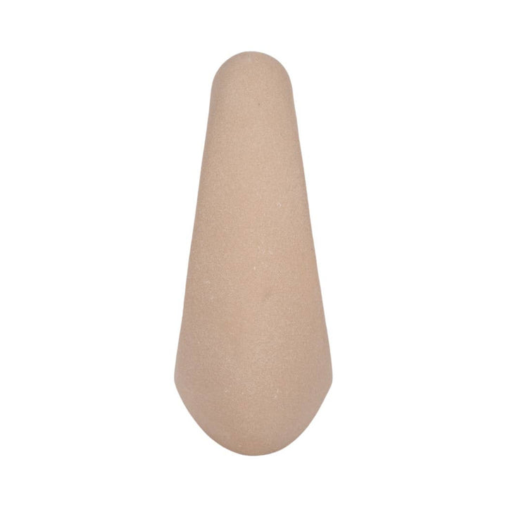 Tan 8 in. Ceramic Lopsided Open Cut-Out Vase Sand Texture