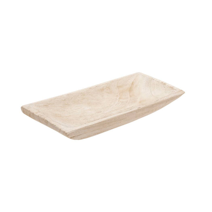 White Wooden Rectangular Coastal Trays (Set of 2)