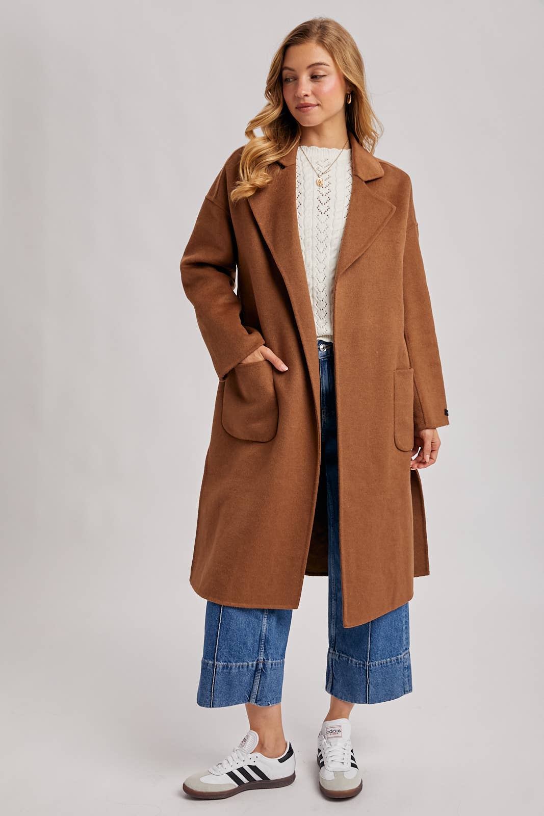 Camel Belted Long Coat