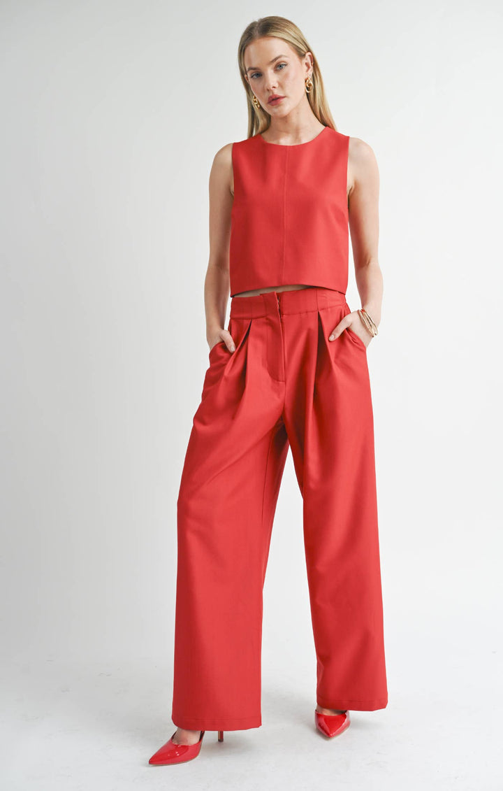 Red Sleeveless Top
