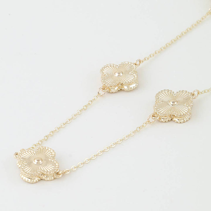 Multi Clover Charm Chain Necklace