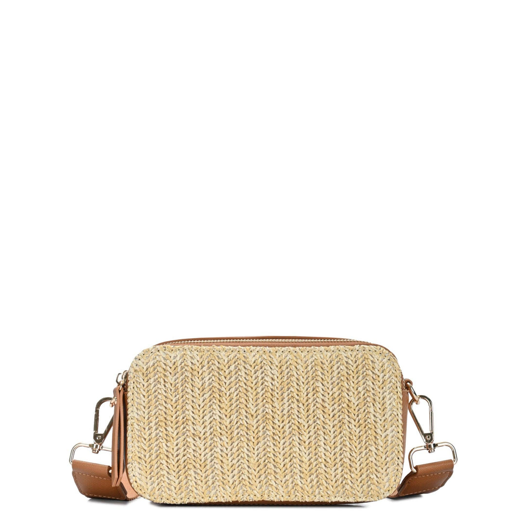 Camel &amp; Straw Crossbody