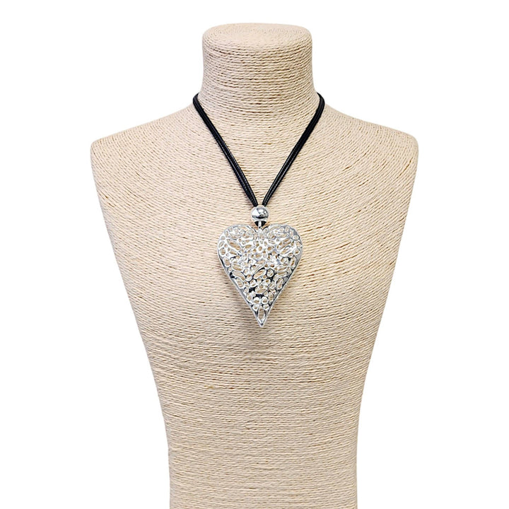 Gold Puffy Heart Pendant Necklace
