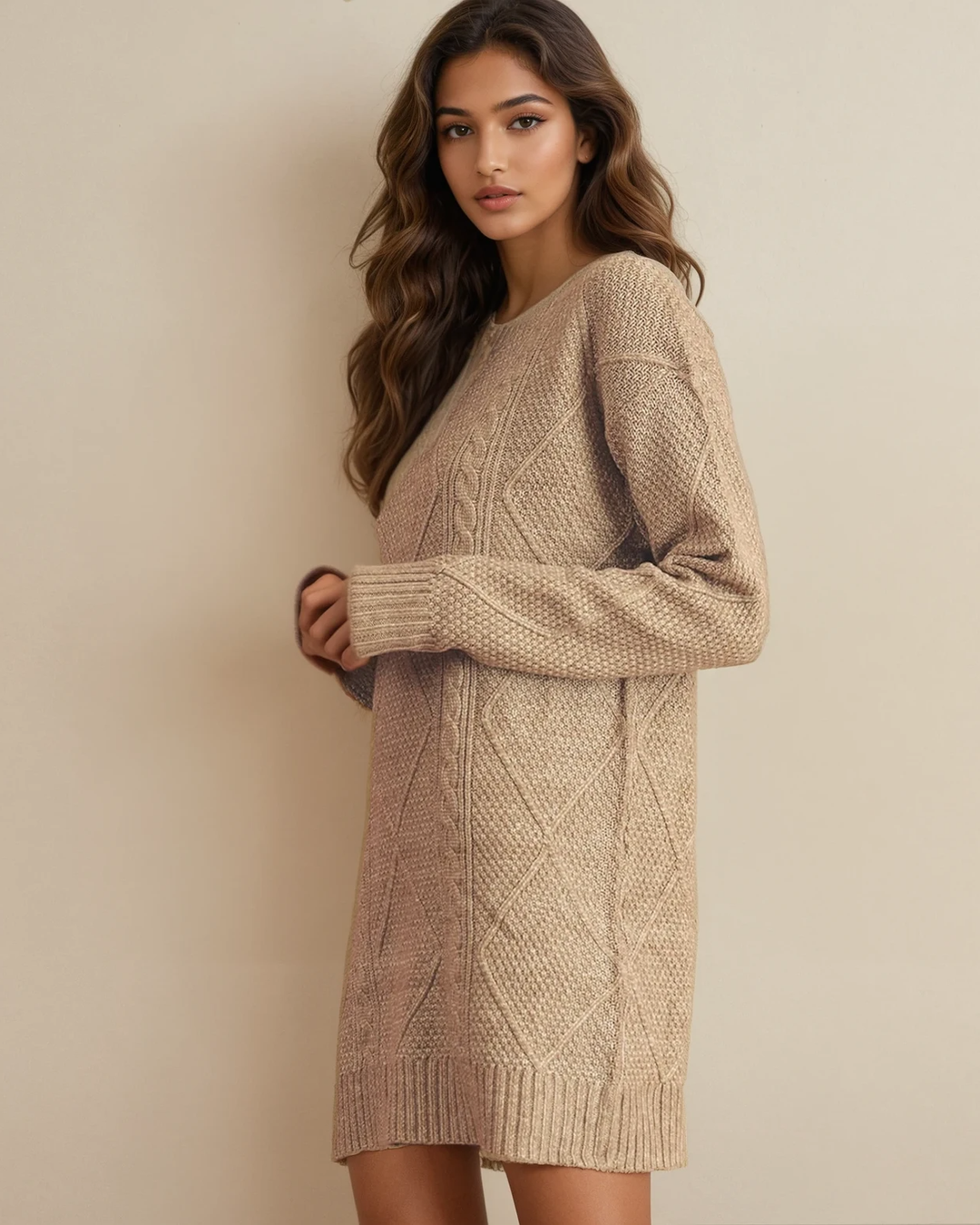 Cable Knit Sweater Dress