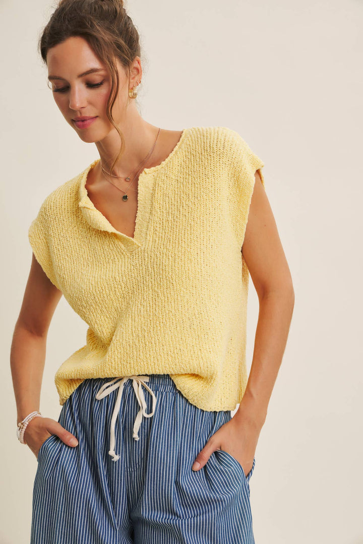 Cotton Slub Sweater Top