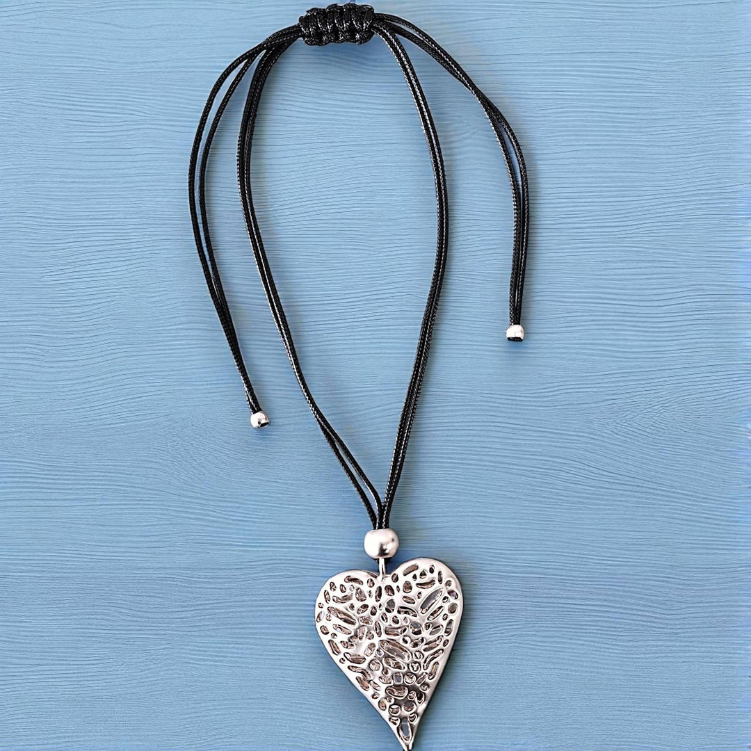 Gold Puffy Heart Pendant Necklace