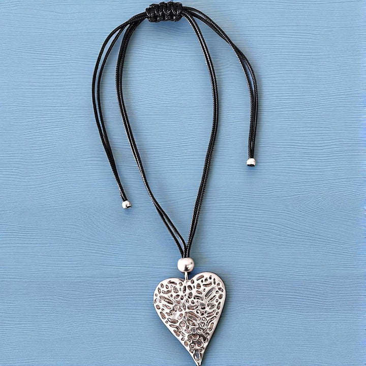 Gold Puffy Heart Pendant Necklace