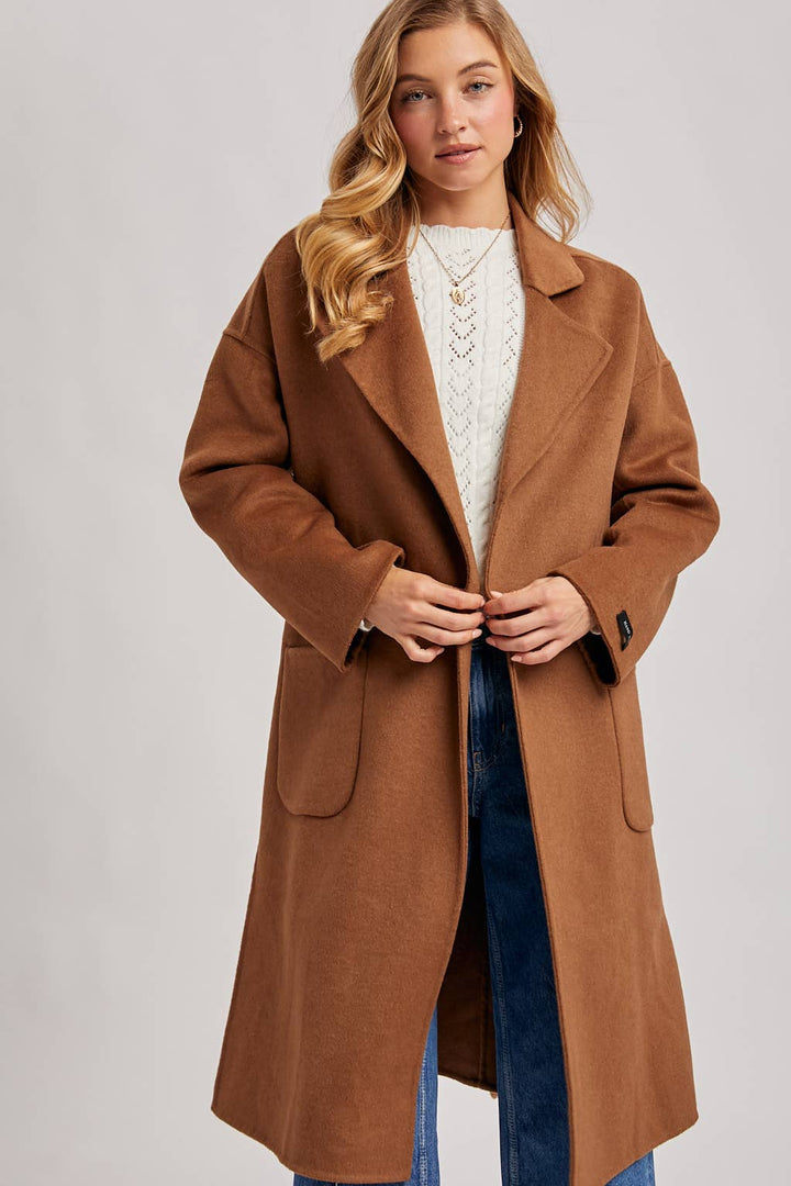 Camel Belted Long Coat