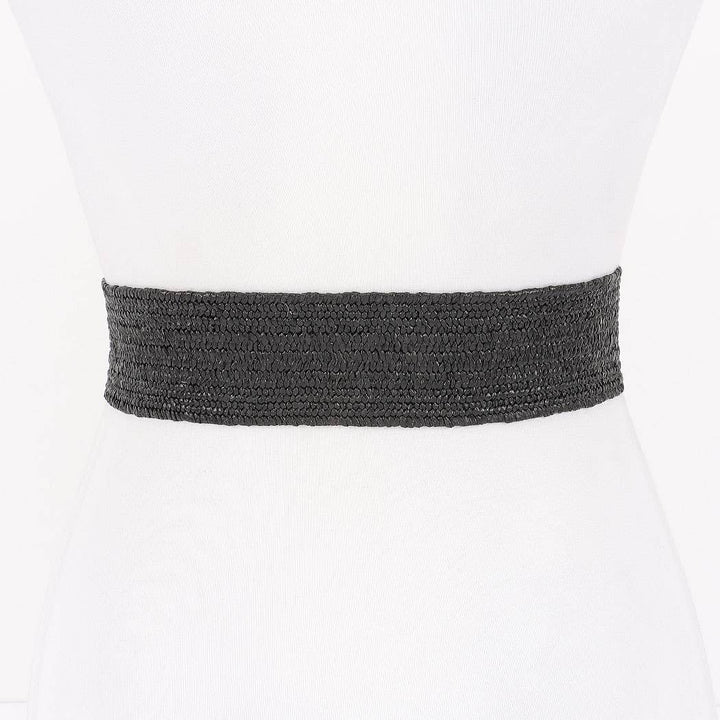 Metal Buckle Elastic Belt-Black