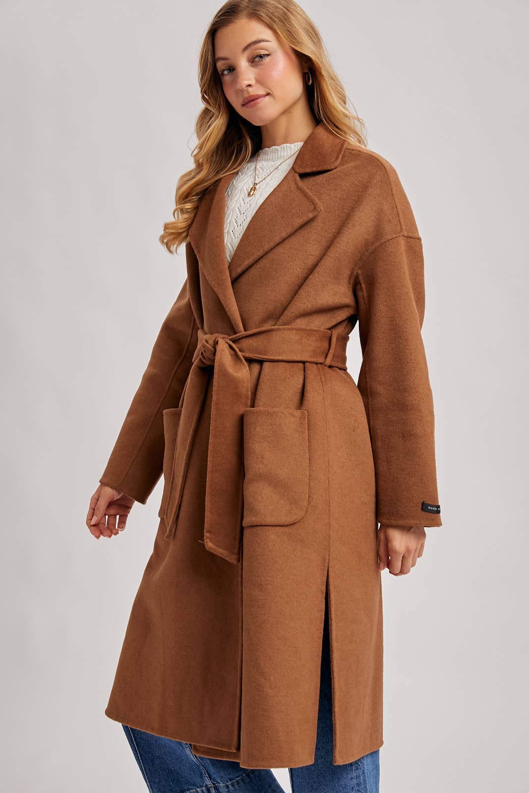 Camel Belted Long Coat