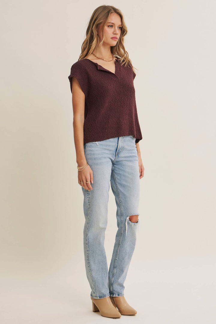 Cotton Slub Sweater Top