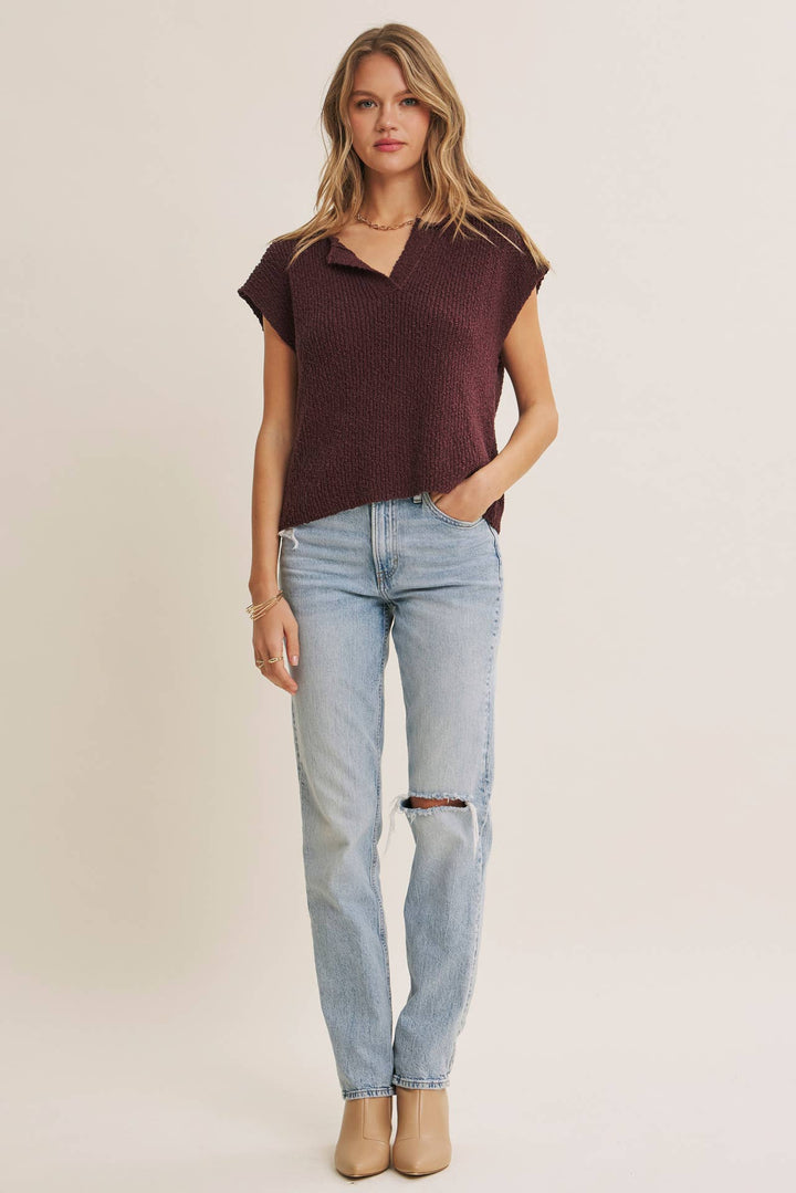 Cotton Slub Sweater Top
