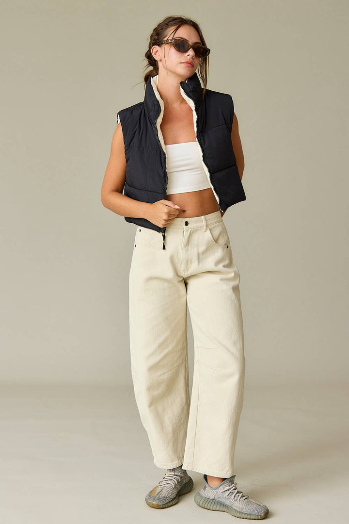 Reversible Cropped Puffer Vest