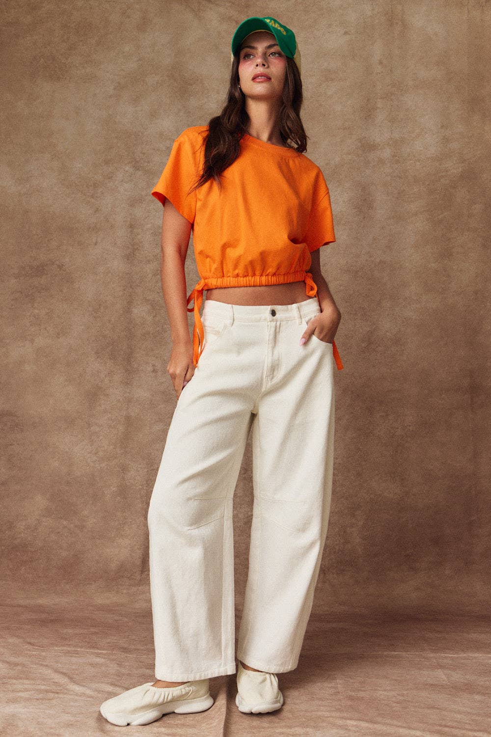 White Barrel Pants