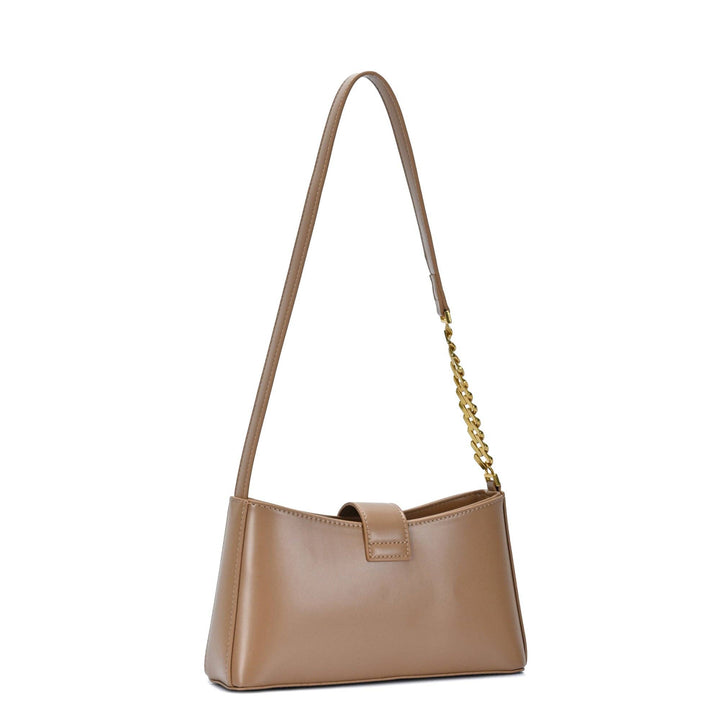 Beige Leather Shoulder Bag