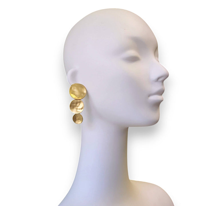Gold 3 Disc Earring