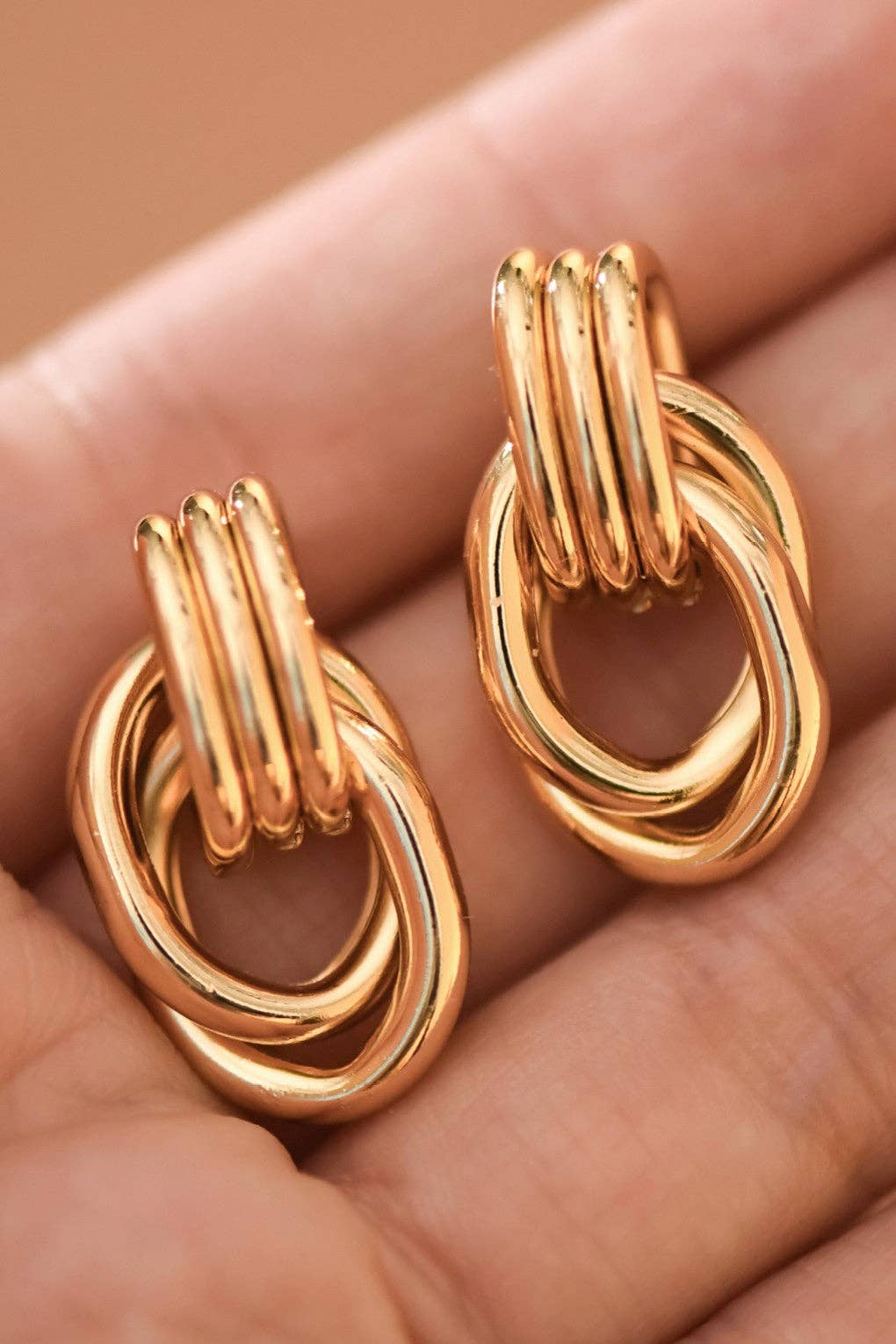 18K Gold Plated Waterproof Stainless Steel Stud Earrings
