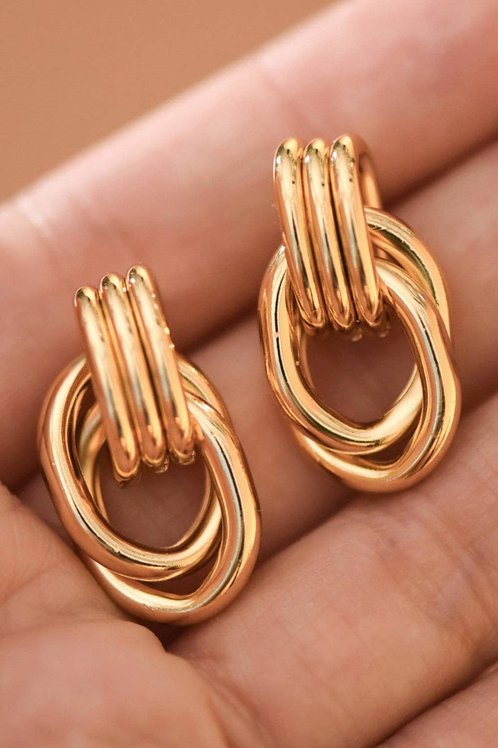 18K Gold Plated Waterproof Stainless Steel Stud Earrings