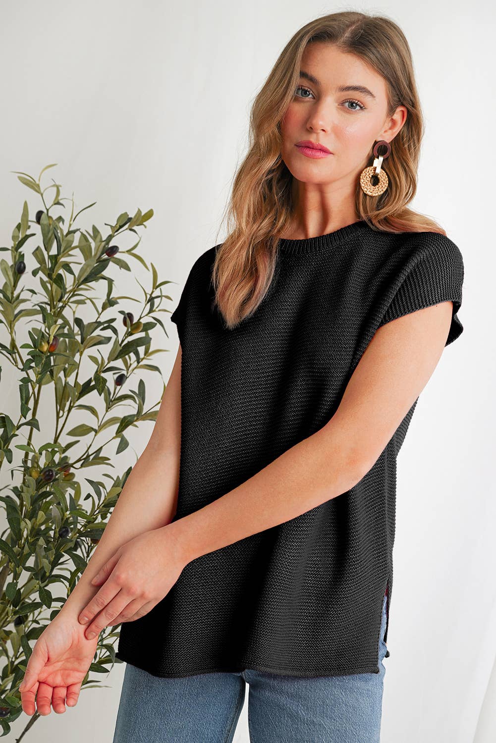Pink Round Neck Sweater Top