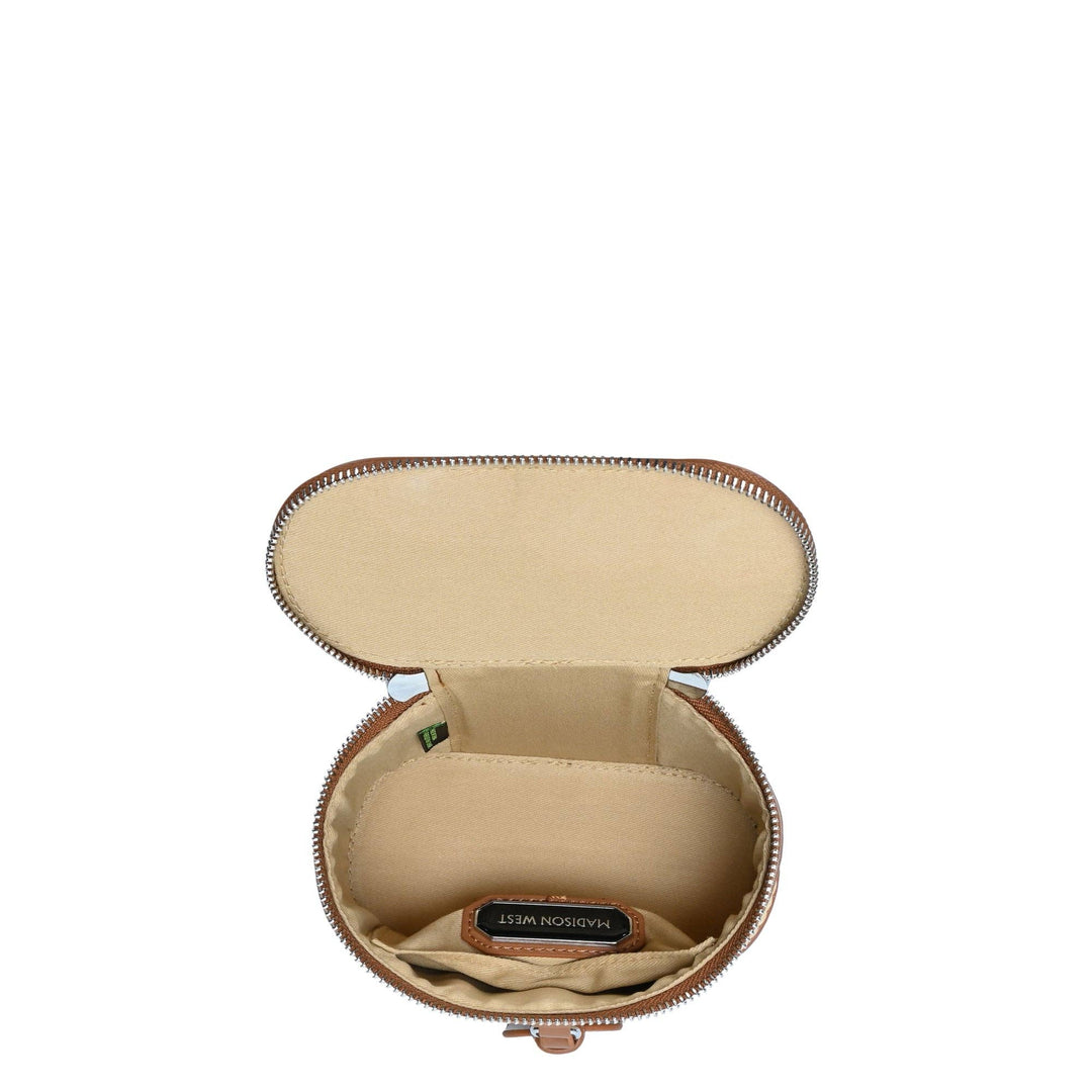 Mini Basket Rattan &amp; Camel Crossbody