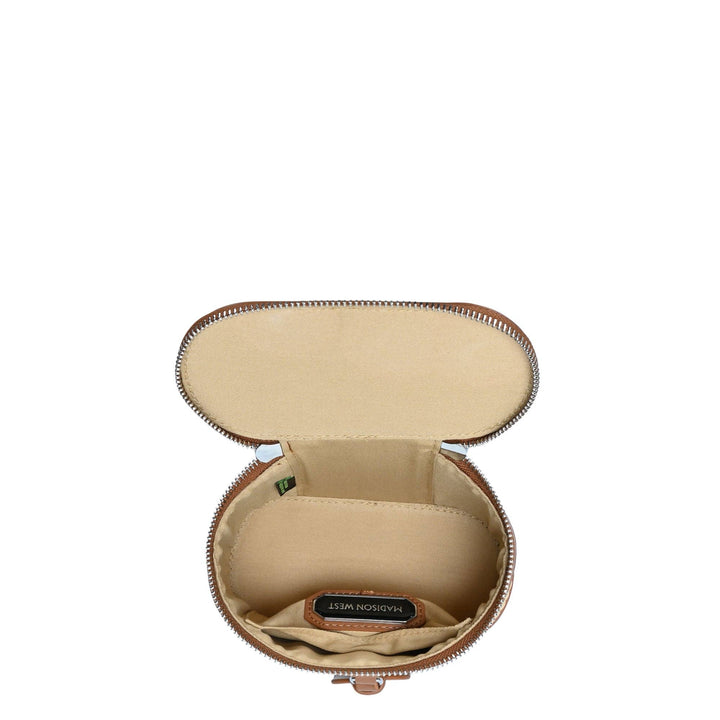 Mini Basket Rattan &amp; Camel Crossbody