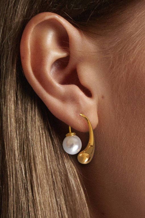 18K Gold Plated Waterproof Stainless Steel Hoop Earrings