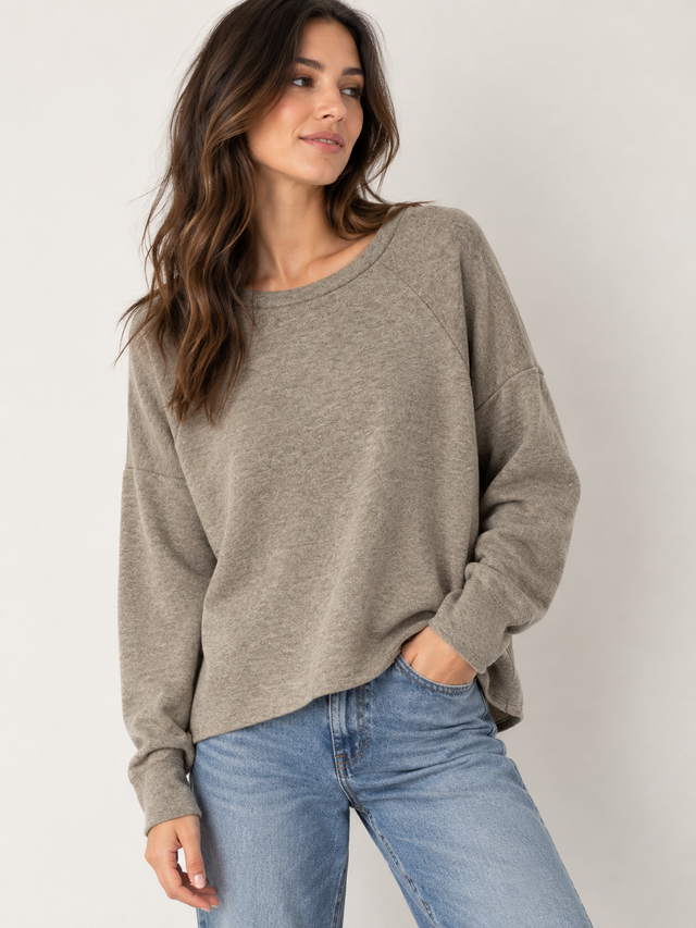 super soft knit grey sweater top with matching pants 