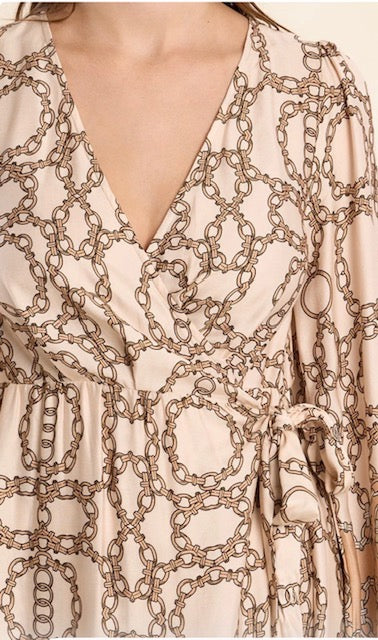 Print Wrap Dress