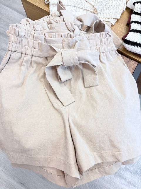 Khahki Short with Tie
