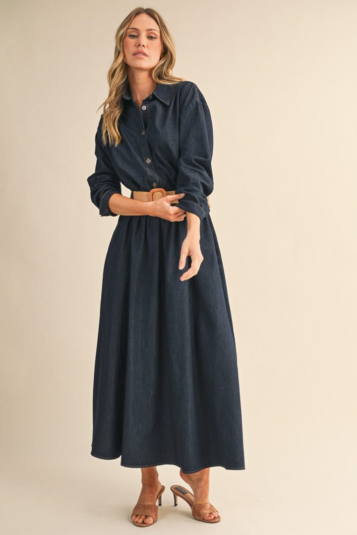 Dark Denim Top/Skirt with Belt