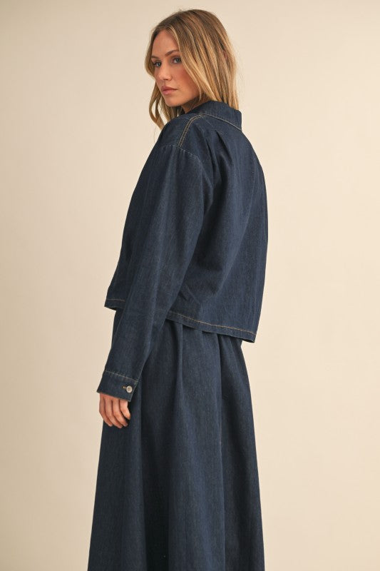 Dark Denim Top/Skirt with Belt