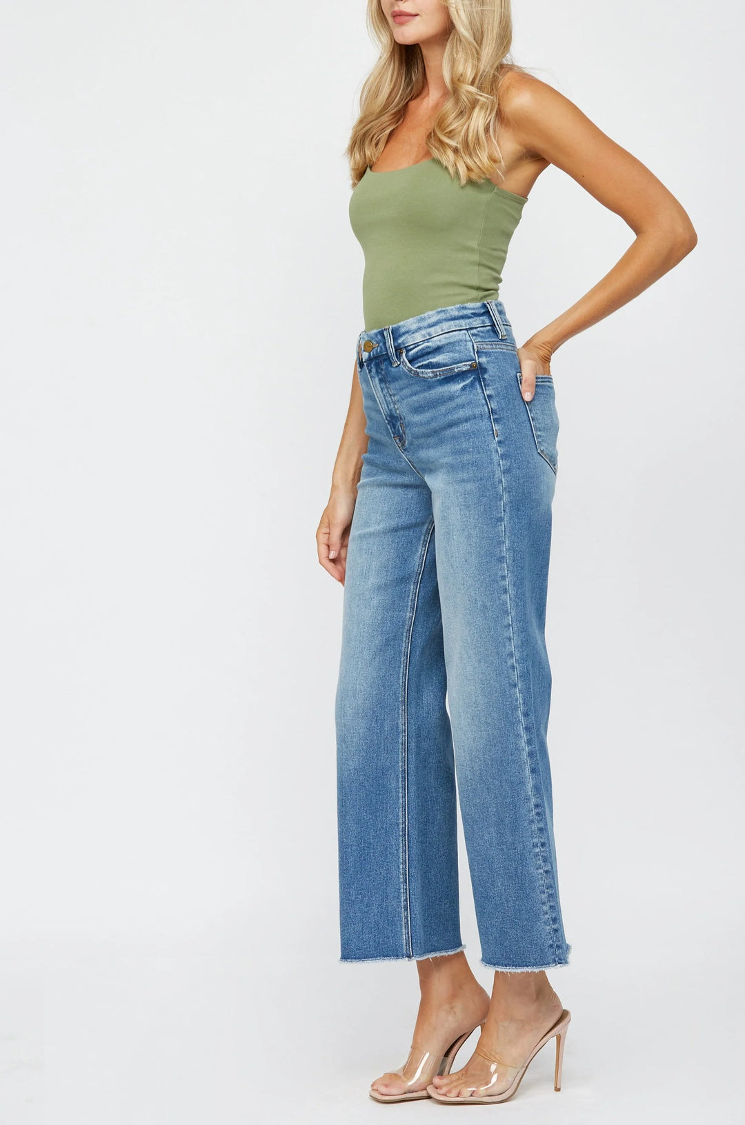 Mica Stretch High-Rise Wide Leg Jeans