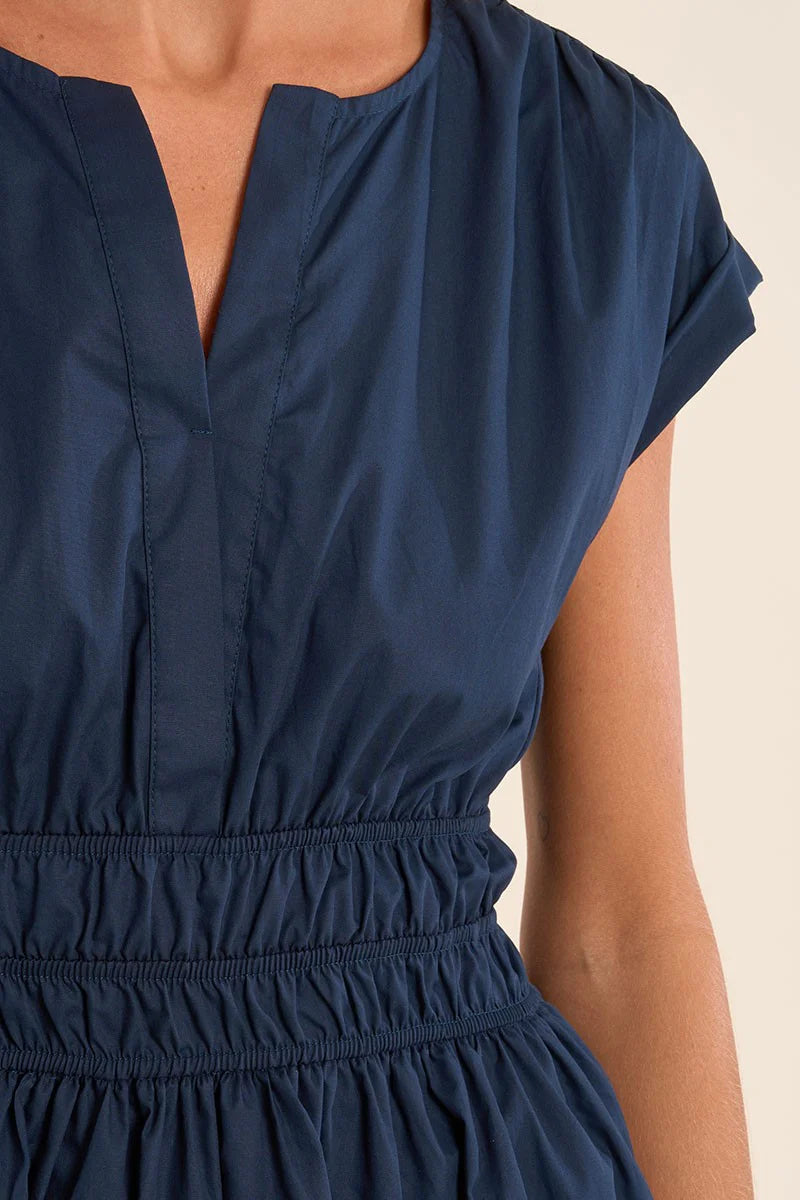 Navy Blue Short Cotton Dress