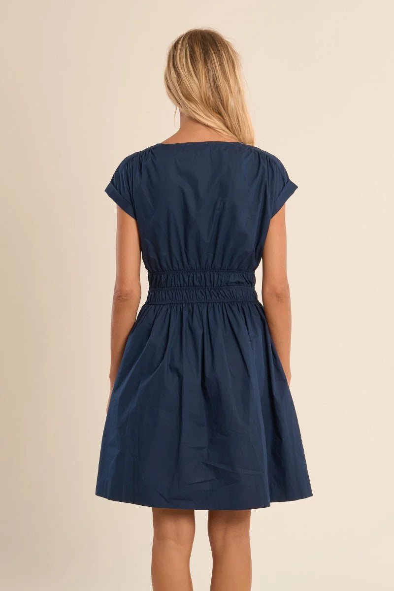 Navy Blue Short Cotton Dress