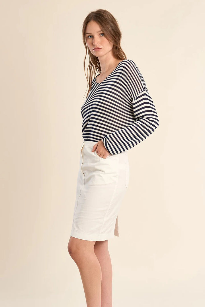 White Denim Skirt