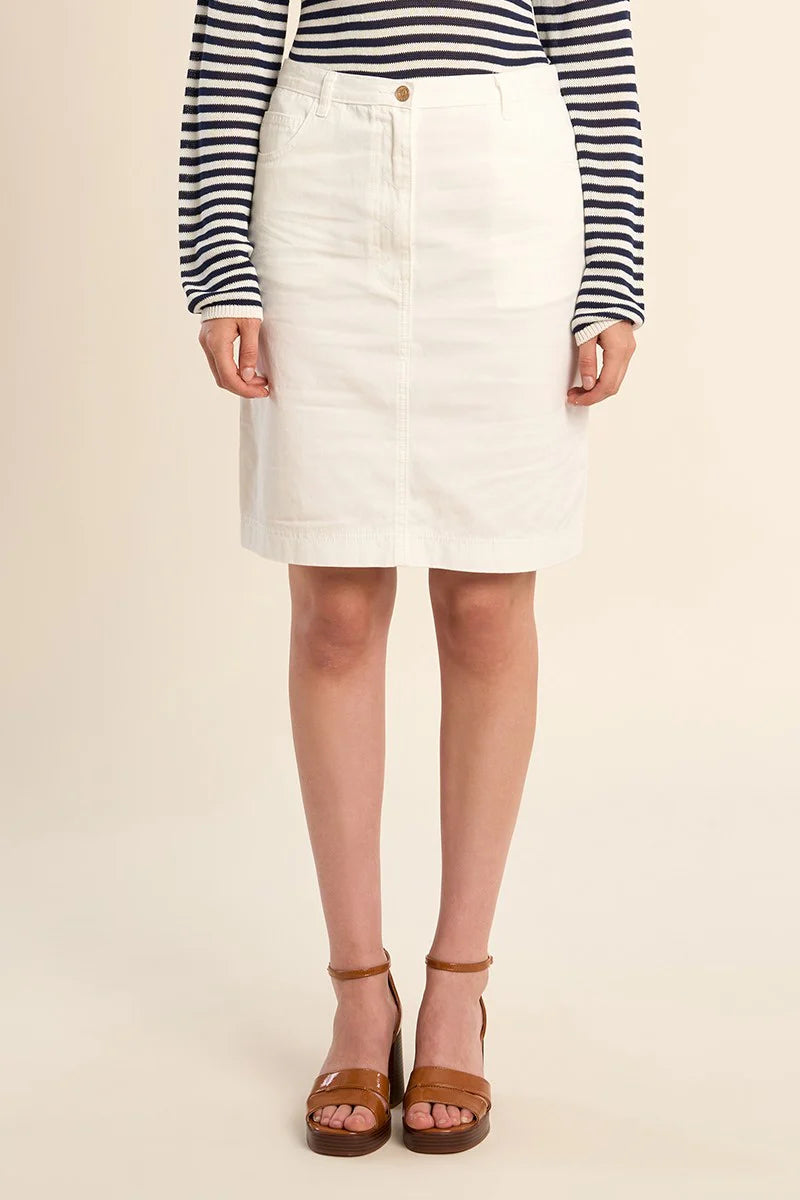 White Denim Skirt
