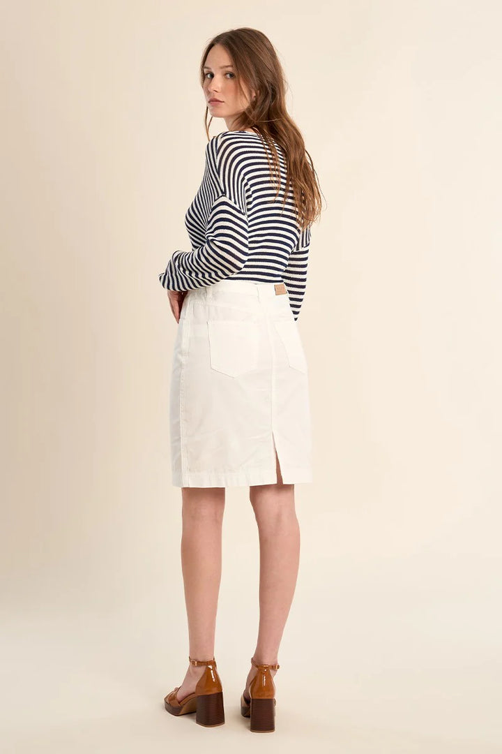 White Denim Skirt
