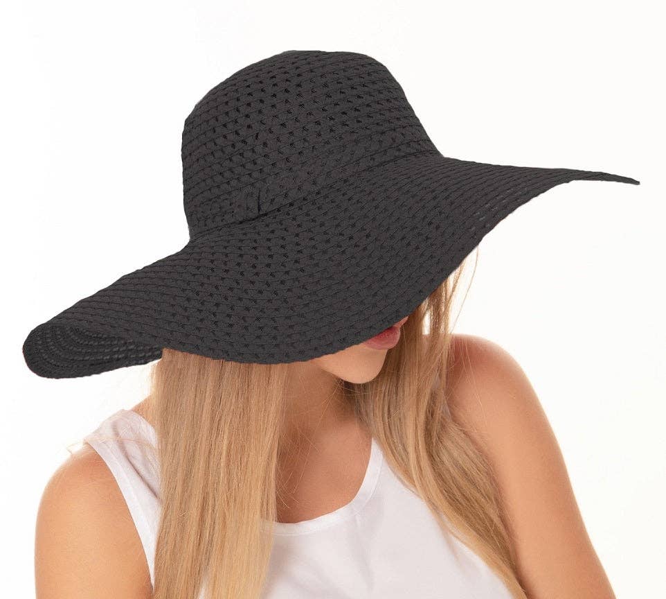 Black Straw Beach Summer Hat - A Styled Collective Womens Boutique