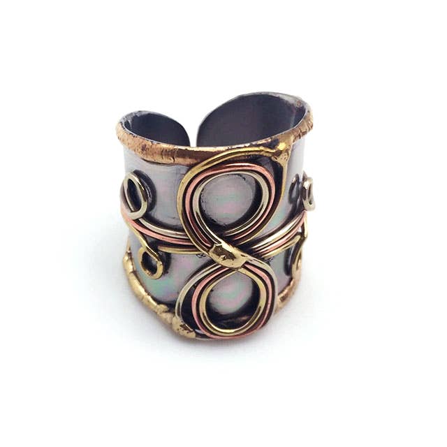 Mixed Metal Cuff Ring - A Styled Collective Womens Boutique