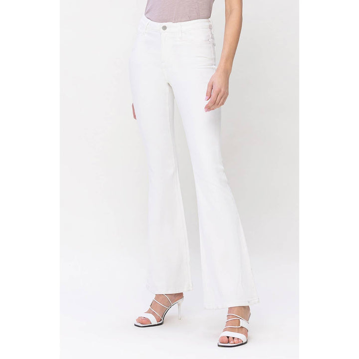 Winter White High Rise Flare Pant